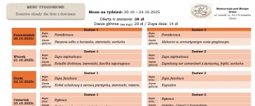 MENU TYGODNIOWE - Domowe obiady dla firm z dowozem
