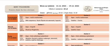 MENU TYGODNIOWE - Domowe obiady dla firm z dowozem