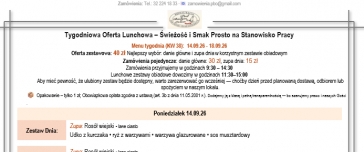 Tygodniowa Oferta Lunchowa. Tydzień KW 38 (14-18.09.26) & Smaki na Życzenie 